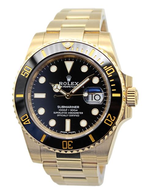 rolex submariner solid gold price|rolex submariner 18k yellow gold.